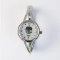 Orologio bracciale al quarzo argentato con quadrante teschio orologio minimalista uomo donna - Stile Teschio / Argento