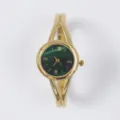 Elegante orologio bracciale al quarzo da donna con quadrante malachite verde e cinturino oro. - Quadrante Verde / Oro