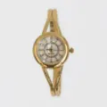 Orologio Bracciale Quarzo Oro Elegante Polsino Aperto Orologeria Donna Stile Minimalista - Quadrante Bianco / Oro