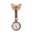 Pink gradient butterfly nurse watch crystal fob watch quartz pocket watch for medical staff. - Gradient Small Butterfly (2)
