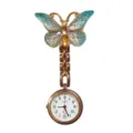 Colorful crystal gradient butterfly nurse watch stylish pocket watch for medical staff. - Gradient Large Butterfly (14)