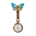 Colorful crystal gradient butterfly nurse watch, rose gold metal chain, quartz pocket watch. - Gradient Small Butterfly (11)