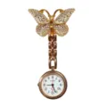 Rose gold butterfly nurse fob watch quartz crystal gradient design pocket brooch watch - Gradient Large Butterfly (11)