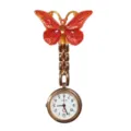 Crystal gradient butterfly nurse watch with rose gold chain and white dial quartz movement. - Gradient Large Butterfly (15)