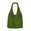 Grüne gestrickte Umhängetasche, lässige große Häkel-Tasche für den Alltag und Mode. - Avocado