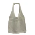 Damen weiße Strick Umhängetasche, lässige Häkel Handtasche für Alltag und Freizeit. - Weiß
