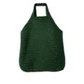 Dunkelgrüne geflochtene Handtasche retro Shopper elegante lässige Schultertasche Damen - Grün