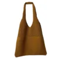 Modische Strick Shopper Tasche für Damen, vintage Häkel Umhängetasche, große Kapazität braun. - Hellbraun