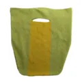 Grün gelbe Farbcodes Strick Shopper Tasche, lässige Handtasche mit integriertem Tragegriff. - Hellgrün und Gelb