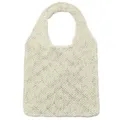 Beige πλεκτό τσάντα ώμου vintage διάτρητη casual γυναικεία τσάντα χειρός chic - Βερικοκί