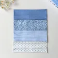 Blue patterned stretch headband set for women yoga sports sweat absorption daily wear. - Blue Polka Dot Floral Mix