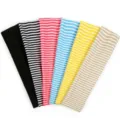 Elastic striped hair bands for women, soft sweatband for yoga running and daily wear. - Striped Mixed Colors