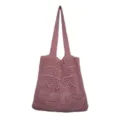 Rosa gestrickte ausgehöhlte Umhängetasche für Damen, retro lässige Handtasche Variante. - Rosa