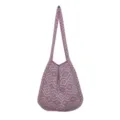 Modische lila geometrische gestrickte Schultertasche, lässige gewebte Tasche für Damen. - Violett
