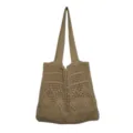 Damen Strick hohle Umhängetasche Retro minimalistische lässige Shopper Tasche für Alltag - Hellgelb