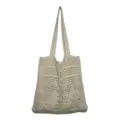 Beigefarbene Strick Netztasche, vintage freizeitorientierte Schultertasche fuer Damen, stylisch. - Aprikose