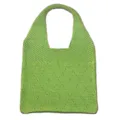 Grüne gestrickte Mesh-Tragetasche für Damen, lässige Schultertasche mit großem Fassungsvermögen. - Grün