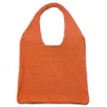 Modische orangefarbene gestrickte Damentasche, sehr geräumige lässige Umhängetasche. - Orange