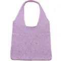 Helle lila hohl gestrickte Umhängetasche lässige Shopper Tasche Damen Handtasche - Violett