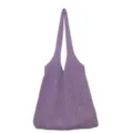 Lila gestrickte Umhängetasche für Damen, lässige Alltagstasche, geräumiges Strickdesign. - Violett