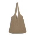 Khaki Strick Shopper Tasche Llaessige Gestreifte Schultertasche Damen Grosse Handtasche - Khaki