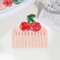 Cute cherry acetate hair comb for women, wide tooth portable styling hair styling tool. - Cherry