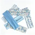 Blue polka dot floral elastic headband set for women yoga sports running sweat absorbent wear. - Blue Floral Polka Dot Mix