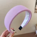 Solid color knitted wide headband for women, daily casual hair hoop with high crown effect. - Purple Wide Brim Style