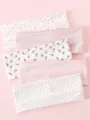 5-pack cute pink elastic headbands for women, floral and stripe sweat absorbent yoga hair bands. - Pink Floral Mix