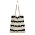 Schwarz-weiße Strick-Tasche, schicke Schultertasche für Damen, modische Beuteltasche. - Aprikose