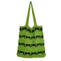 Grüne und dunkelgrüne Strick-Tasche mit Farbblock, stylische geometrische Umhängetasche. - Grün