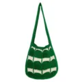 Grüne Strick-Tragetasche, stylische gewebte Umhängetasche, lässige Stricktasche für Damen. - Dunkelgrün
