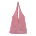 Rosa Strick-Shopper für Damen, lässige Häkel-Umhängetasche, sommerliche Netz-Handtasche. - Rosa