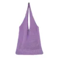 Lila geflochtene Häkel Umhängetasche lässige Strick Shopper Tasche für Damen Alltag - Lila
