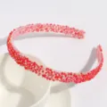 Elegant red rhinestone headband crystal hair hoop sweet sparkling hair accessory for women daily use - Rhinestone Red