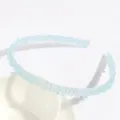 Light blue beaded headband detail view, sparkling crystal embellishment for sweet daily wear. - Dreamy Pearl Blue