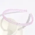 Close-up detail of light purple crystal beaded headband, sparkling hair accessory display. - Dreamy Pearl Purple