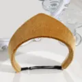 Gold velvet crown headband for women, medieval vintage tiara hair accessory for party. - Elastic Band Basic Style / Yellow