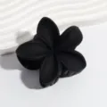 Black matte plumeria flower hair claw clip, chic minimalist non-slip hair styling accessory. - Matte Black