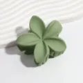 Matte green plumeria flower hair claw clip, stylish floral hair accessory for daily. - Matte Yellow Green