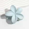 Light blue plumeria flower hair claw clip jelly color hair accessory for women daily wear - Matte Light Blue