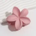 Pink frangipani flower hair claw clip, cute jelly style hair accessory for women and girls. - Matte Peach