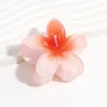 Pink gradient plumeria flower hair claw clip, detailed close-up view of resin floral design. - Plumeria Light Orange