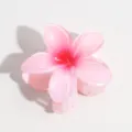 Cute pink plumeria flower hair claw clip jelly color stylish floral hair accessory for daily - Plumeria Light Pink