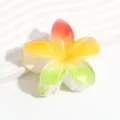Gradient plumeria flower hair claw clip jelly color summer hair accessories for women - Orange Yellow Green Gradient