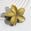 Yellow glitter flower hair claw clip for women stylish hair accessories daily styling tool - Metallic Earthy Yellow