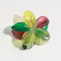 Colorful translucent jelly flower hair claw clip, stylish sweet hair accessory for daily wear. - Gradient Yellow Green Red