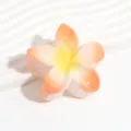 Plumeria flower hair claw clip jelly color gradient hair accessories for women and girls daily wear - Orange with Yellow Stamen
