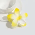 Plumeria flower hair claw clip detail, jelly yellow aesthetic hair accessory for women summer. - Yellow with Yellow Stamen