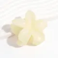 Plumeria jelly hair claw clip detail close-up, translucent yellow flower hair accessory. - Jelly Yellow
